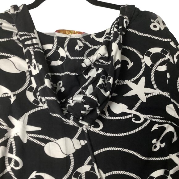 Macbeth Collection Margaret Josephs Nautical Beach Coverup Hoodie Women Large - Picture 5 of 10
